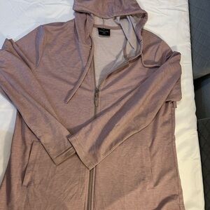 Women's Mauve Hooded Zip-Up Jacket